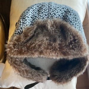 L&S Unisex Winter Hat Faux Fur Lined Ear Flaps
